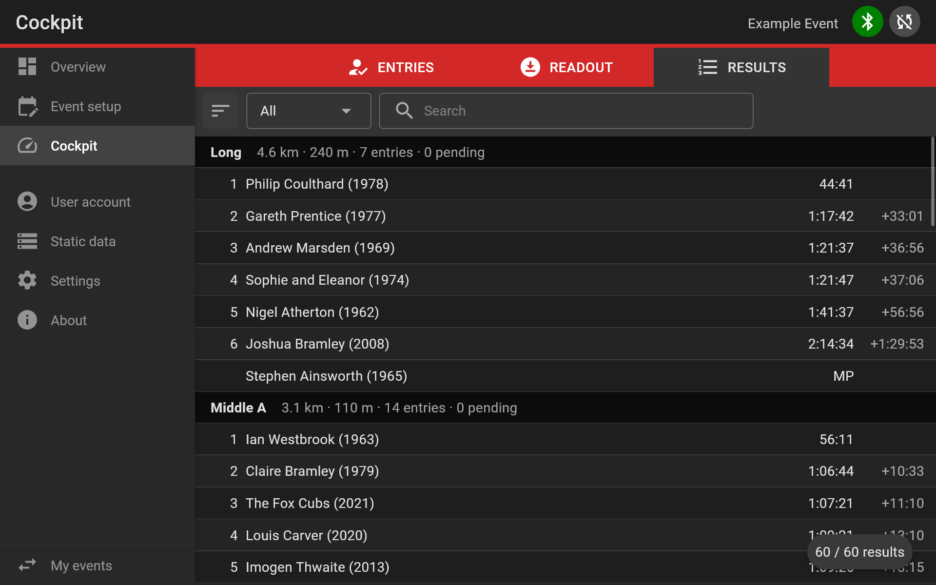 Ora on a wide screen in dark mode